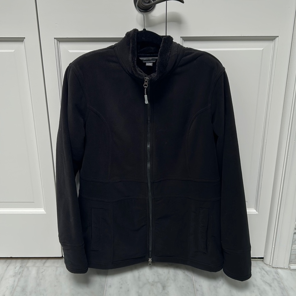 Women’s Eddie Bauer Fleece Coat - Size Tall XXL - Black - EUC - very warm!